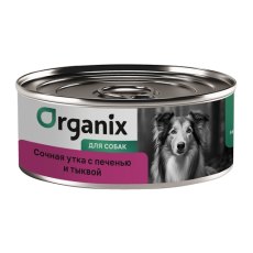 Organix / Консервы Органикс для собак Сочная утка с печенью и тыквой (цена за упаковку)