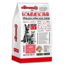 Формула 365 Комплексный обед / Сухой корм для взрослых собак средних и крупных пород Мясное ассорти и рис