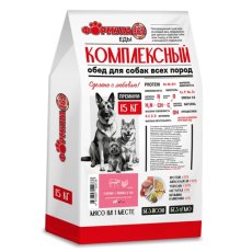 Формула 365 Комплексный обед / Сухой корм для взрослых собак крупных пород Телятина Индейка и рис