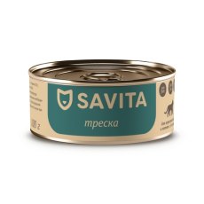 Savita / Влажный корм Консервы Савита для кошек всех возрастов Треска (цена за упаковку)