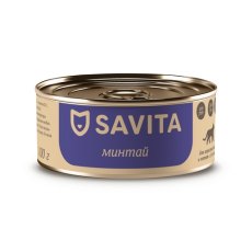 Savita / Влажный корм Консервы Савита для кошек всех возрастов Минтай (цена за упаковку)