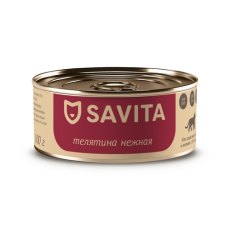Savita / Влажный корм Консервы Савита для кошек всех возрастов Телятина нежная (цена за упаковку)