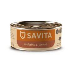 Savita / Влажный корм Консервы Савита для кошек всех возрастов Индейка с уткой (цена за упаковку)