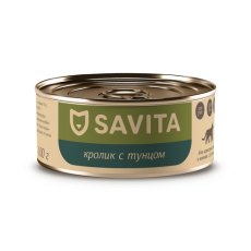 Savita / Влажный корм Консервы Савита для кошек всех возрастов Кролик с тунцом (цена за упаковку)