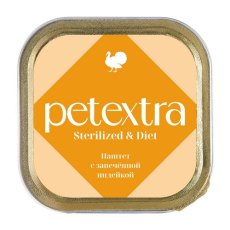 Petextra Sterilized&Diet / Влажный корм Петэкстра для взрослых стерилизованных кошек Паштет с запеченной индейкой (цена за упаковку)