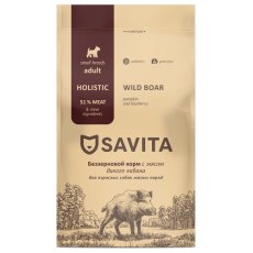 Savita Adult Small Breeds Wild Boar / Сухой Беззерновой корм Савита для взрослых собак Мелких пород с мясом Кабана