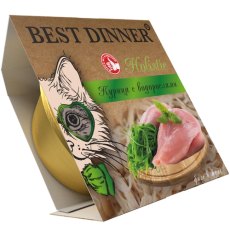 Best Dinner Holistic / Консервы Бест Диннер Холистик Стерилизованных кошек Мясные волокна в желе Курица с Водорослями (цена за упаковку)
