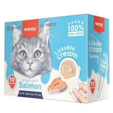 Wanpy Creamy Treat / Лакомство Ванпи для кошек Нежное пюре с Лососем и тунцом в ложечке