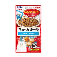 Inaba Ciao Churu Ball / Лакомство-топпинг Инаба для кошек Тунец Кацуо