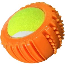 Ledu Toys / Игрушка Леду Тойс резиновая для собак Мяч резиновый с теннисным мячом внутри