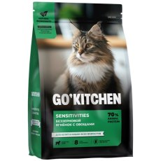 GO KITCHEN Grain Free Sensitivities / Сухой Беззерновой корм Гоу Китчен для Котят и кошек всех возрастов Ягненок с овощами