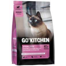 GO'KITCHEN Sterilized Rabbit / Сухой корм Гоу Китчен для стерилизованных взрослых кошек Кролик с бурым рисом