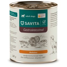 Savita Preventive Gastrointestinal / Консервы Савита для собак Профилактика болезней ЖКТ с Индейкой (цена за упаковку)