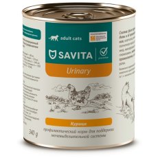 Savita Preventive Urinary / Консервы Савита для кошек Профилактика мочекаменной болезни с Птицей (цена за упаковку)