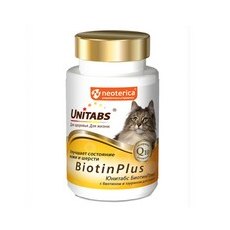 Unitabs BiotinPlus с Q10 / Витаминно-минеральный комплекс Юнитабс для кошек с Биотином и Таурином