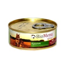 BioMenu Adult Консервы для Кошек мясной паштет с Кроликом