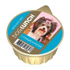 Dog Lunch / Консервы ДогЛанч для взрослых собак с Птицей и рисом крем-суфле (цена за упаковку)