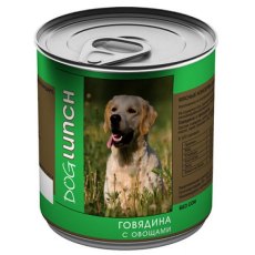 Dog Lunch / Консервы ДогЛанч для взрослых собак Говядина с Овощами (цена за упаковку)