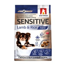 Зоогурман Sensitive Сухой корм для Мелких и Средних пород Ягненок с рисом