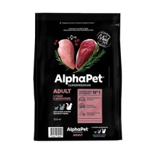 AlphaPet Superpremium / Сухой корм АльфаПет для кошек Крупных пород с Уткой и цыпленком