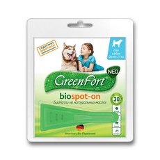 Green Fort Neo Biospot-on / БиоКапли Грин Форт Нео от Блох Клещей и Комаров для Крупных собак весом более 25кг