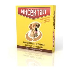 Инсектал / Капли от Блох и Клещей для собак весом 20 - 40 кг
