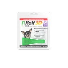 Rolf Club 3D / Капли Рольф Клуб от Клещей и Блох для собак весом до 4 кг