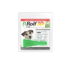 Rolf Club 3D / Капли Рольф Клуб от Клещей и Блох для собак весом 4-10 кг