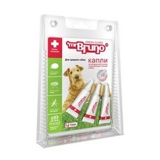 mr Bruno / Капли Мистер Бруно для Средних собак весом 10-30 кг Репеллентные 2,5 мл