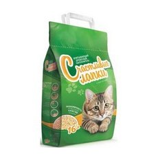 Счастливые лапки Наполнитель для кошачьего туалета Древесный