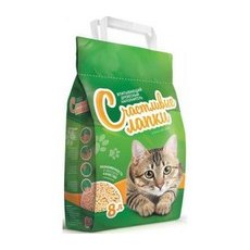 Счастливые лапки Наполнитель для кошачьего туалета Древесный