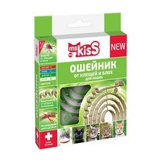 ms KisS / Ошейник Мисс Кисс для кошек Репеллентный От Клещей и Блох 38 см