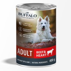 Mr.Buffalo Adult Beef & Heart / Консервы Мистер Бафало для взрослых собак Говядина и сердце (цена за упаковку)