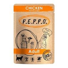 P.E.P.P.O. Chicken / Влажный корм Паучи Пеппо для кошек Курица кусочки в соусе (цена за упаковку)
