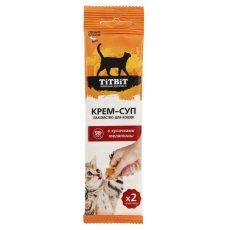 Titbit Лакомый кусочек / Лакомство Титбит для кошек Крем-суп с кусочками Телятины (цена за упаковку)