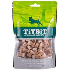 Titbit / Лакомство Титбит для собак Косточки мясные с Индейкой и творогом