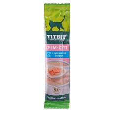 Titbit Лакомый кусочек / Лакомство Титбит для кошек Крем-суп с кусочками Лосося (цена за упаковку)