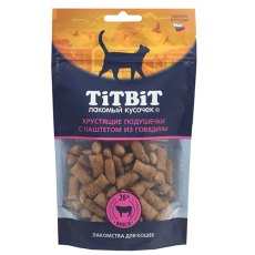 Titbit Хрустящие подушечки / Лакомство Титбит для кошек с паштетом из Говядины