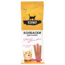 Titbit Двойное удовольствие / Лакомство Титбит для кошек Колбаски Телятина и печень