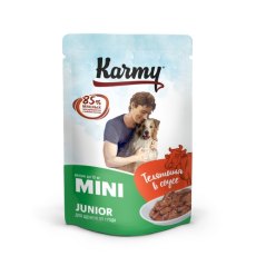 Karmy Junior Mini / Паучи Карми для Щенков Мелких пород Телятина в соусе (цена за упаковку)