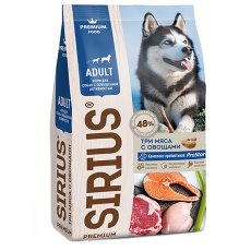 Sirius / Сухой корм Сириус для собак при повышенной активности Три мяса с овощами