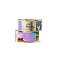 Simon / Консервы Саймон для взрослых кошек Паштет с Кроликом и зеленой фасолью (цена за упаковку)