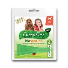 Green Fort Neo Biospot-on / БиоКапли Грин Форт Нео от Блох Клещей и Комаров для Средних собак весом 10-25кг