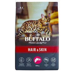 Mr.Buffalo Hair & Skin / Сухой корм Мистер Бафало для кошек для Шерсти и Кожи Лосось