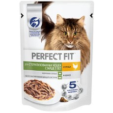 Perfect Fit Sterile Senior 7+ Chicken / Паучи Перфект Фит для Стерилизованных Пожилых кошек старше 7 лет с Курицей (цена за упаковку)