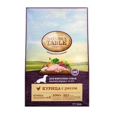 Natures Table / Сухой корм Нейчерс Тейбл для взрослых собак Мелких пород Курица с рисом