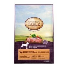 Natures Table / Сухой корм Нейчерс Тейбл для взрослых собак Индейка с овощами