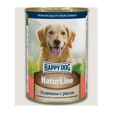 Happy Dog NaturLine / Консервы Хэппи Дог для собак Телятина с рисом (цена за упаковку, Россия)