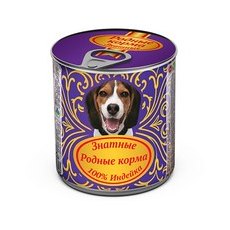 Родные Корма / Консервы Знатные для собак 100% Индейка (цена за упаковку)