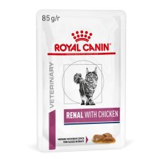 Royal Canin Renal with Chicken / Ветеринарный влажный корм (Консервы-Паучи) Роял Канин Ренал для кошек для поддержания функции почек с Курицей (цена за упаковку)